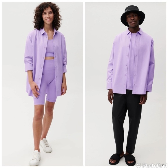 Pangaia Collared Shirt in Orchid Purple - Picture 1 of 12